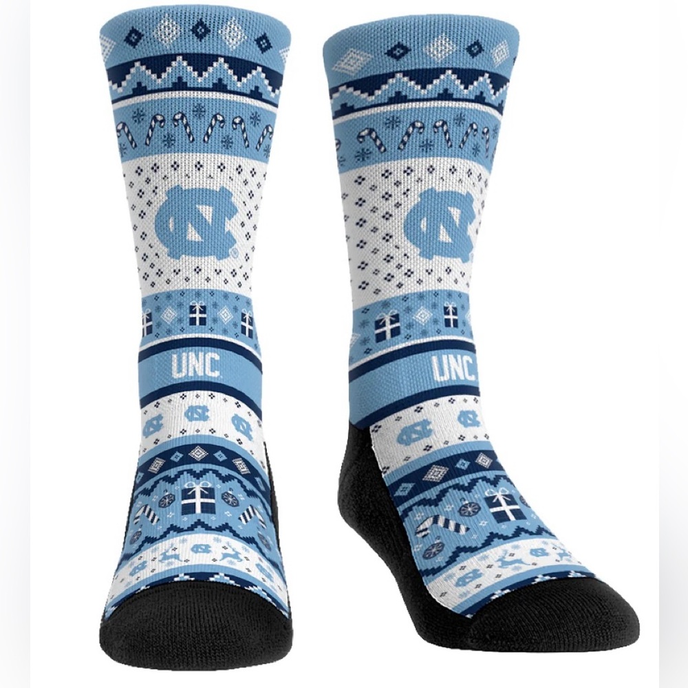 North Carolina Tar Heels Tacky Ugly Sweater Socks Sz. Men’s L/LX 9-13